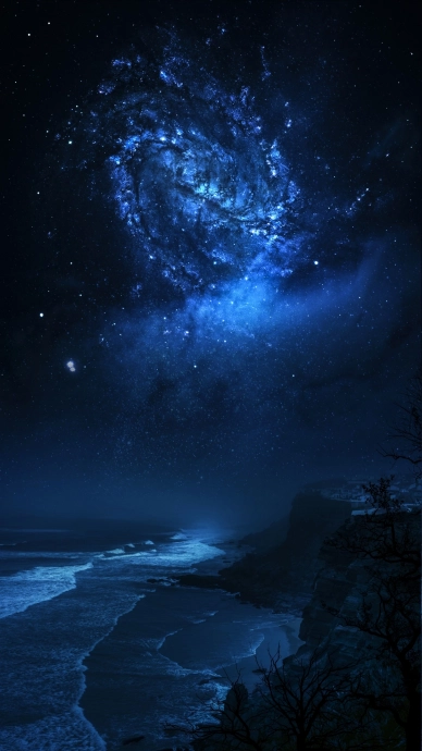 Галактика на ночном небе. Фото арт. Фотошоп