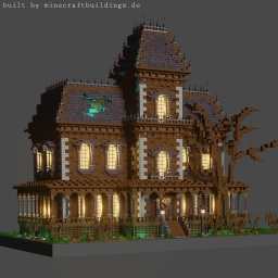 Дом с призраками, арт по игре майнкрафт, minecrafts arts game