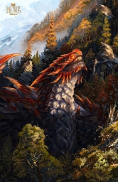 Красный дракон, смотрящий вверх, арт изображение