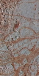 Поверхность Европы, спутника Юпитера, заснятая космическим аппаратом Галилео.