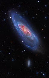 Галактика М106 в 24 миллионах световых лет от нас на свежем снимке астрофотографа-любителя Bray Falls
