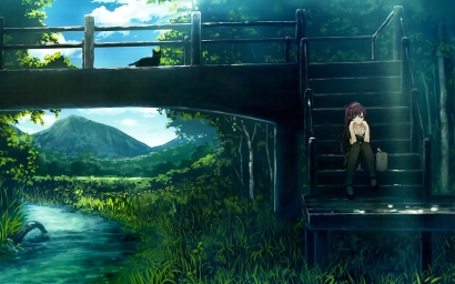 HD обои: персонаж аниме с каштановыми волосами, пейзаж, Сендзегахара Хитаги