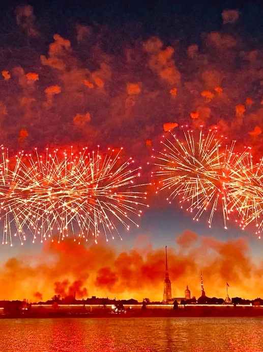 Fireworks on scarlet sails. Russia. Photo