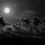 Полная Луна И Темная Ночь, Черные Облака