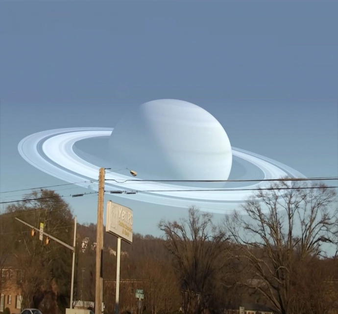Так мог бы выглядеть Сатурн, если бы он находился на том же расстоянии от Земли, что и Луна