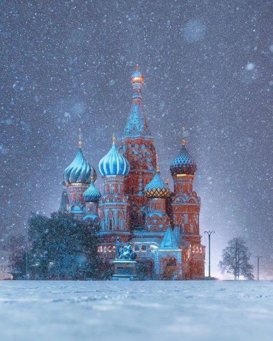 Фотография Храма Блаженного. Красивая фотография. Снежно