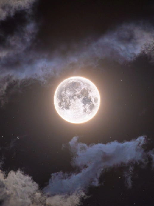 Луна, фотография, на ночном небе