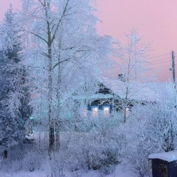 Зима, домик, Россия