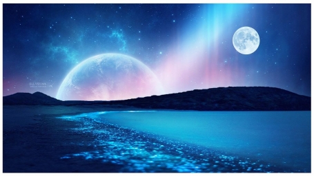 Луна полная, полнолуние, звёздное небо, луна арт красиво фото космос