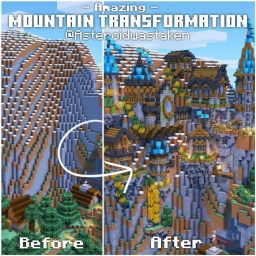 Преображение горы, майнкрафт, minecraft, арт, гора