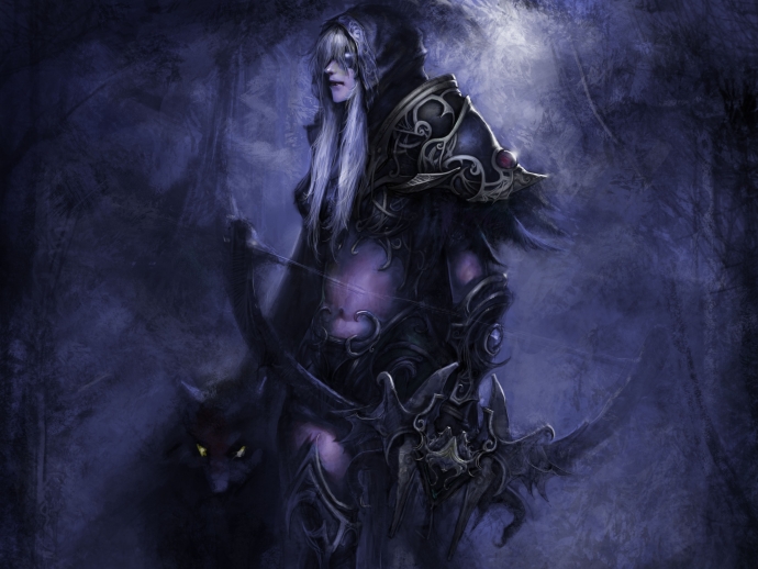 Warcraft arts, game, black elf, тёмный эльф, скачать обои