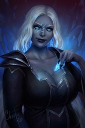 Маг девушка с синими глазами, арты, Warcraft art