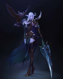 Тёмный Ночной Эльф по игре Варкрафт Warcraft Art