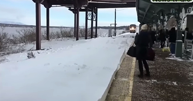 Поезд завалил снегом проходиров на перроне 2017 News tv gro