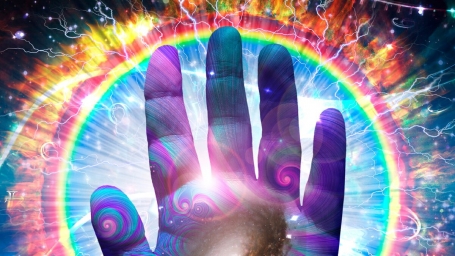 Красивый рисунок - изображение, рука, радуга, аура, энергия
