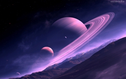Сюрриалистичный рисунок арт планеты Сатурн с его кольцами
