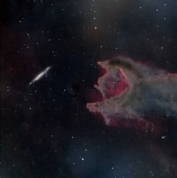 кометная глобула CG и галактика