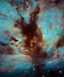 Эмиссионная туманность Пламя или NGC 2024. Эта активная область звездообразования находится на расстоянии около 1500 световых ле