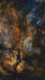 Шикарная панорама туманностей из созвездия Лебедя © Andrew McCarthy.