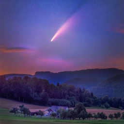Комета Neowise над Базельской Землей, Швейцария