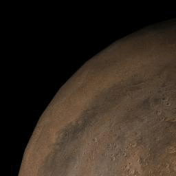 Изменение размера полярной шапки Марса в течение года