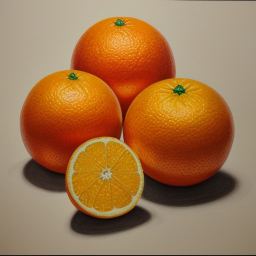 Реалистичный рисунок апельсинов, midjorney