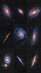 Коллаж красочных снимков галактик от астрофотографа Backyard Dhora