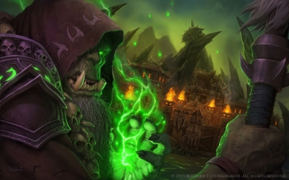 Злой, добрый Орк с зелёной магией, Warcraft art