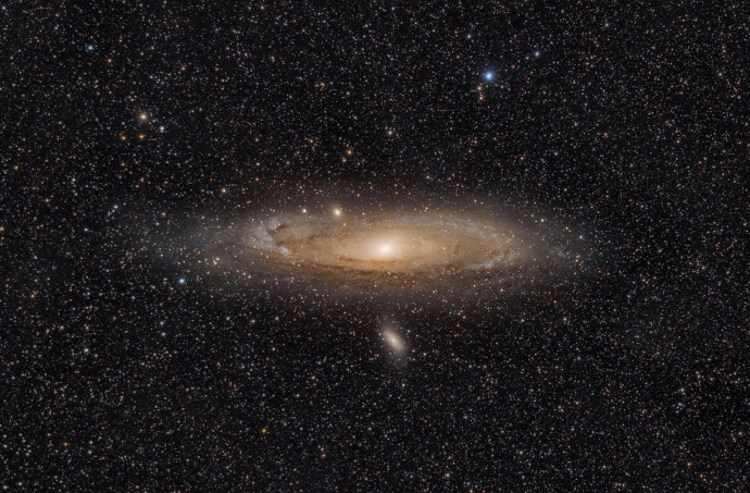 Галактика М31 Андромеда с фотоаппарата
