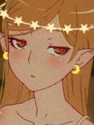 Рисунок аниме с девушкой, луны на ушах серьги