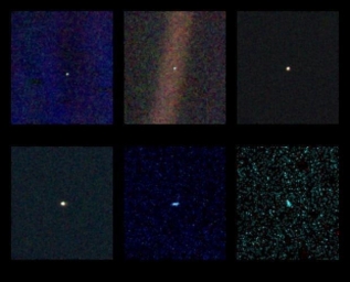 Семейный портрет Солнечной системы.   Он составлен из снимков аппарата "Вояджер-1", когда тот находился в 6 млрд. километров от 