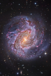 Спиральная галактика с перемычкой M83 в созвездии Гидра. Она находится на расстоянии приблизительно 15 миллионов световых лет от