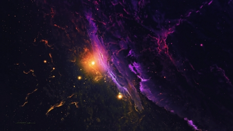 HD обои: фиолетово-желтое космическое фото, галактика, космос, звезды, вселенная