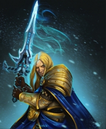 Артас с мечом, арт рисунок, Warcraft art game