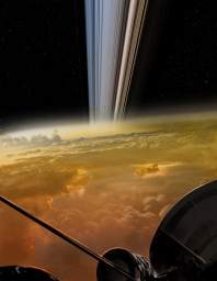 Аппарат Кассини над Сатурном перед падением, представление художника