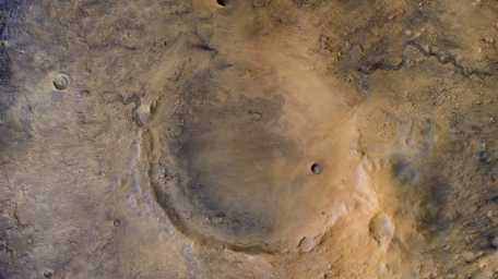 Марсианский кратер Езеро, в который через 15 дней приземлится марсоход Perseverance