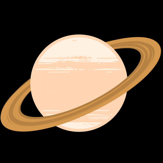 Изображение Сатурна. Рисунок двухцветный