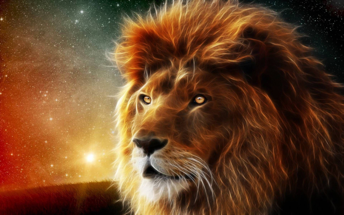 Арт изображение со львом. Рисунок
