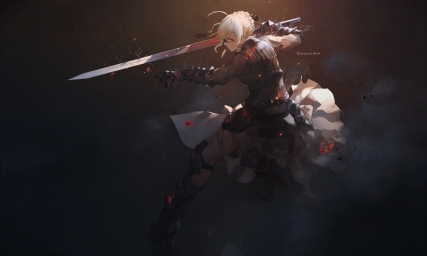 HD обои: женщина с мечами цифровые обои, персонаж аниме, держащий меч цифровые обои скачать бесплатно