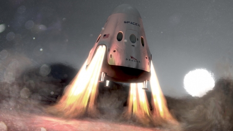 HD обои: SpaceX, космический корабль, художественные работы, космический челнок скачать бесплатно