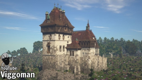 Крепость, майнкрафт, арт, скрин из игры, minecraft