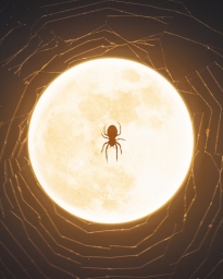 Увлекательный снимок паука на фоне полной Луны от астрофотографа Рами Аммуна