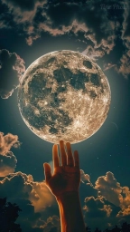 Луна, полная светящаяся, рукой до неë дотягиваться