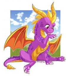 Милый арт по игре Spyro (спайро) дракончик