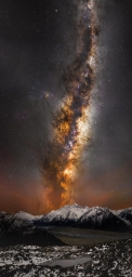 Панорама Млечного Пути над национальным парком Маунт-Кук, Новая Зеландия.