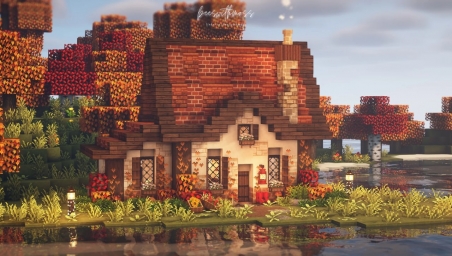 Осенний коттедж, игра Майнкрафт Minecraft