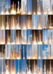 50 пусков ракеты-носителя Falcon 9 в одной картинке.