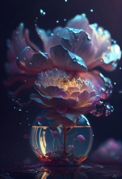 Цветы в стеклянном шаре. Рисунок