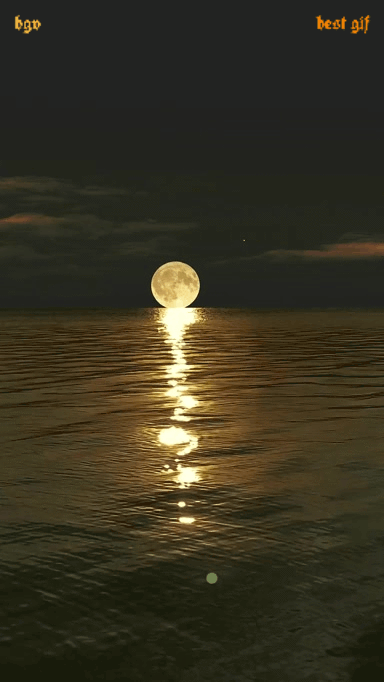 Луна, отражение на воде от Луны