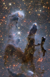 Знаменитые «Столпы творения», заснятые в ИК - диапазоне орбитальным телескопом Hubble